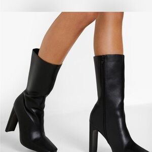 Boohoo Black Heeled Boots